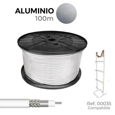 Cable coaxial apantallado rg6 aluminio euro/m