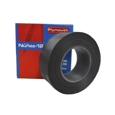 Cinta aislante negra 19 mm x 20 m