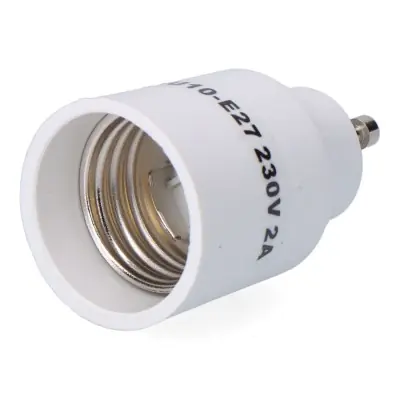 Convertidor de gu10 a e27, 2 a 230 v, blanco, ø35 x 58 mm (retractilado)