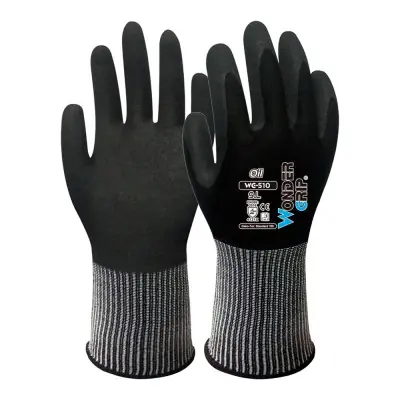 Guante nailon y spandex, palma doble recubrimiento nitrilo, talla 10