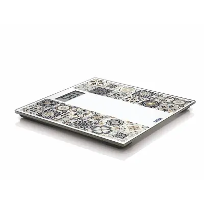 Báscula de baño electrónica con batería recargable cárga máxima 180 kg modelo estampado marrón