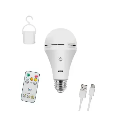 Bombilla led, recargable usb, e27, 6 w, 3cct, dimmable, 500 lm