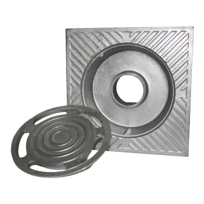 Sumidero de patio, aluminio, classic, 15 x 15 cm