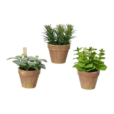 Planta artificial de plástico, ø15 x 15 x 17 cm, modelos variados