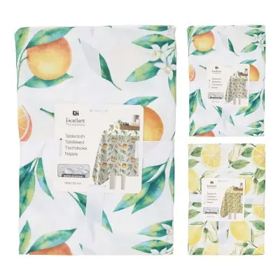 Mantel de poliéster con estampado de frutas 180 x 130 cm