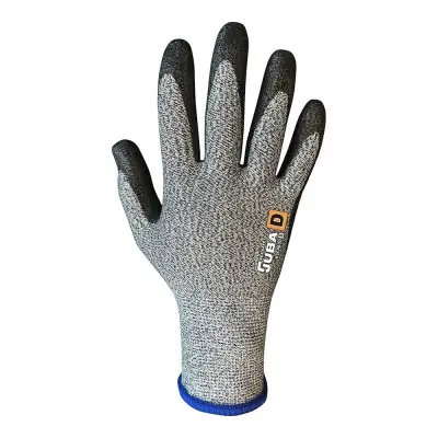 Guante de poliéster / elastano palma poliuretano, resistente al corte t-9