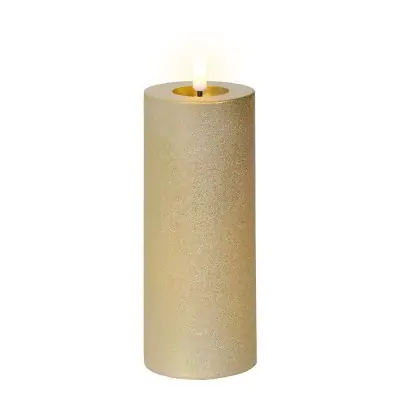 Vela de cera led color dorado ø7 x 19 cm