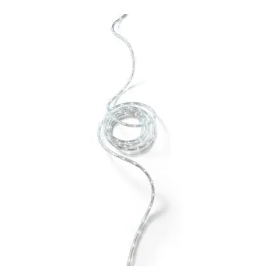 Cordón de luces led blanco frio, uso exterior, 216 leds, 8 funciones, alambre plateado, 9 m