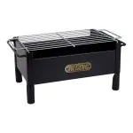 Barbacoa de sobremesa de hierro con parrilla de acero inoxidable, 33 x 23 x 19 cm