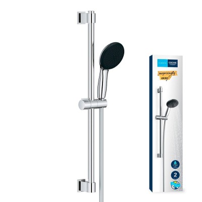 Conjunto de ducha serie vitalio star 110 con mango 2 funciones + flexo 1,75 cm + barra 60 cm