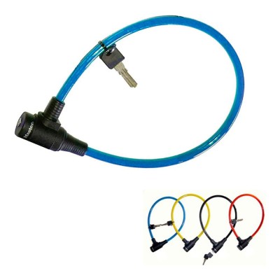 Cabo de aço com chave, bike security, cores sortidas, ø0,8 x 65 cm, blister