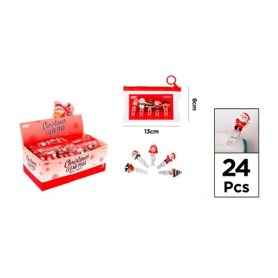 Christmas character clothespins, 5 units, bag