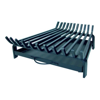 Parrilla de hierro fundido con cajón para chimenea 60 x 45 x 16 cm