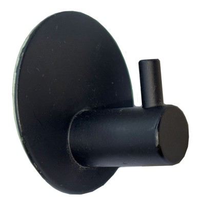 Colgador adhesivo de acero inoxidable con acabado negro mate 45 x 27 mm, 2 uds